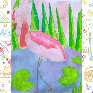 «Розовый фламинго» -  автор Крылова Маргарита - 6 лет